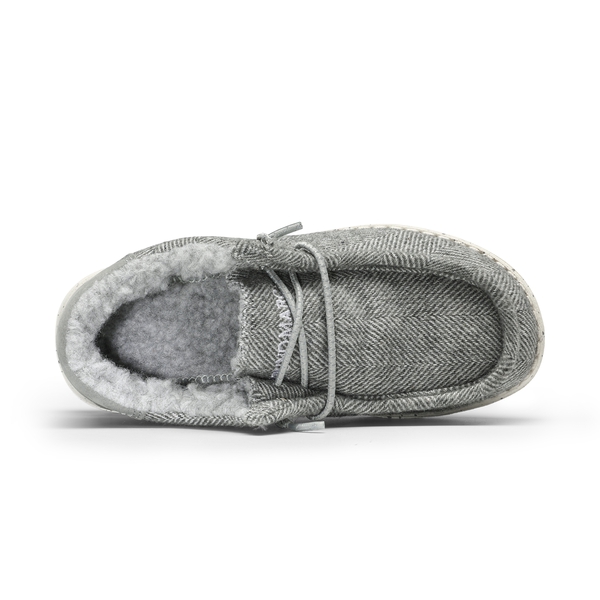 Kid's Winter Slip-On Fur Loafer - GREY - 3