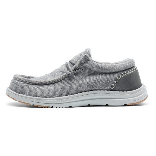 Men's Slip On Warm Loafers - GREY - 1