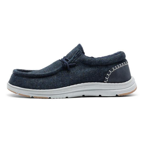 Men's Slip On Warm Loafers - DARK-BLUE - 1