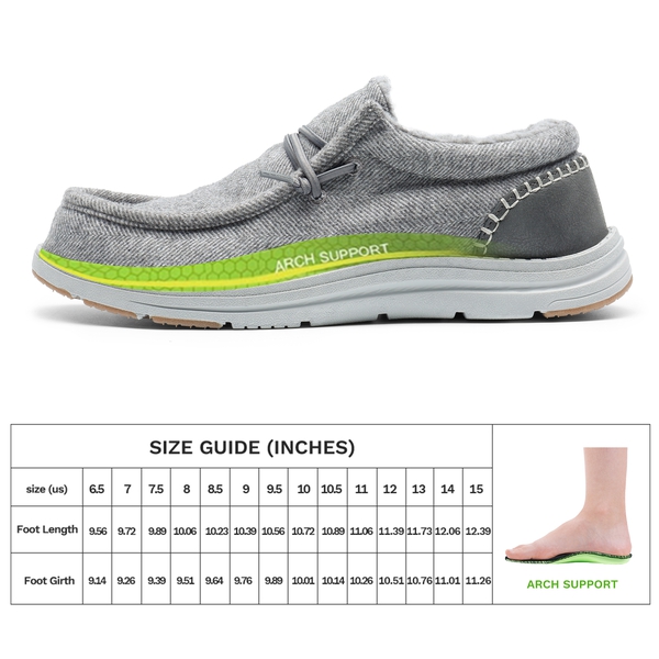 Men's Slip On Warm Loafers - GREY - 5