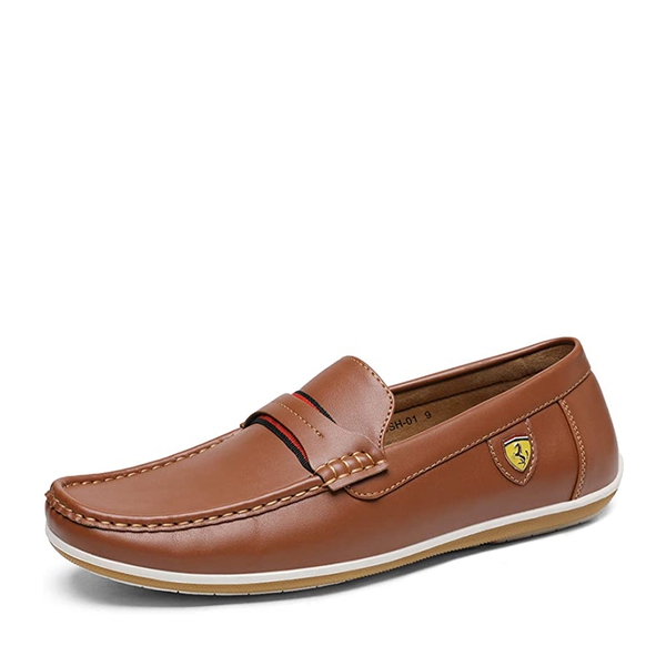 Men's PU Leather Driving Moccasins Loafers - TAN -  0