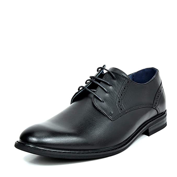 Men's Polished PU Leather Oxford Shoes - BLACK -  0