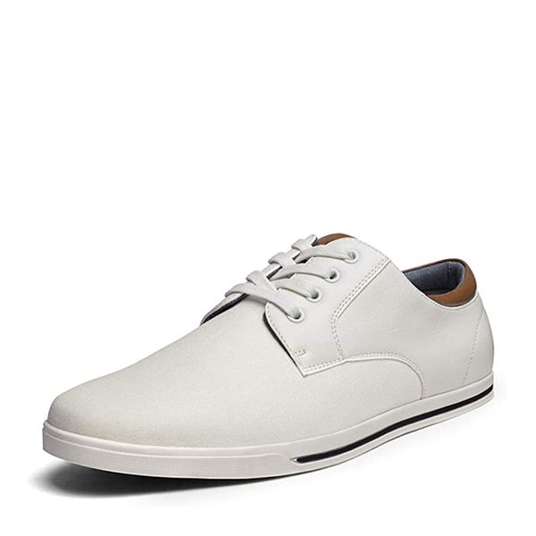 Men's Casual Oxford-Inspired Sneakers - WHITE -  0