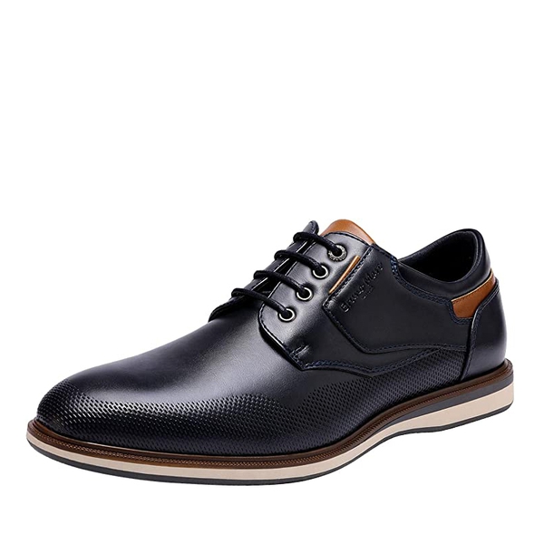 Men's Plain Toe Stylish Smart Dress Sneakers - NAVY -  0