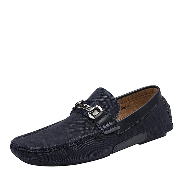 Men's Horsebit Moccasin Loafer Shoes - NAVY -  0