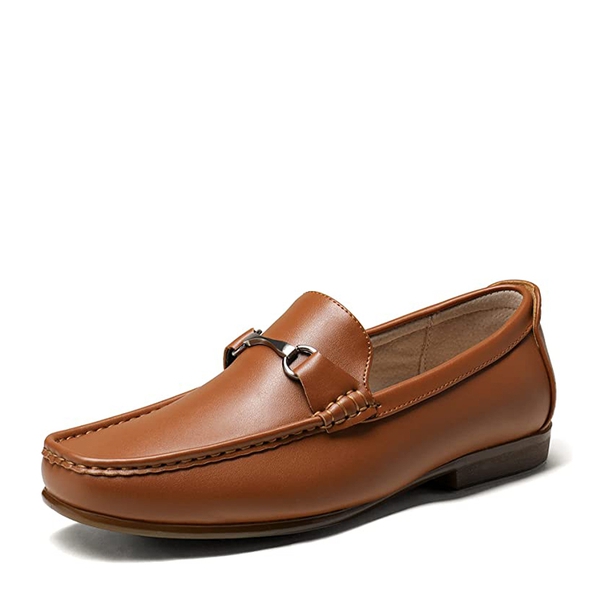 Men's Classic Casual Metallic Horsebit Loafers - TAN -  0