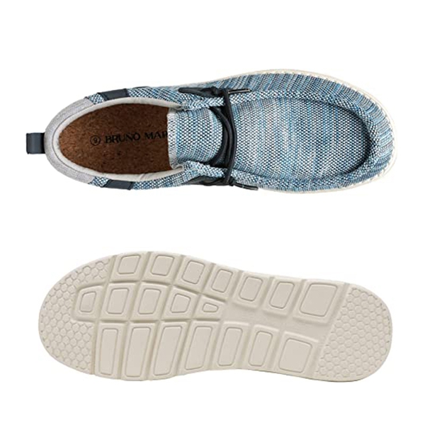 Men's Breathable Knitted Slip On Loafers - BLUE - 3