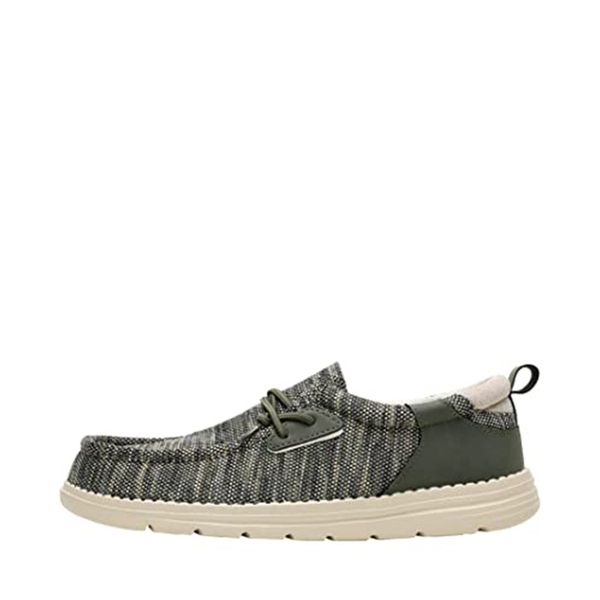 Men's Breathable Knitted Slip On Loafers - OLIVE GREEN - 1