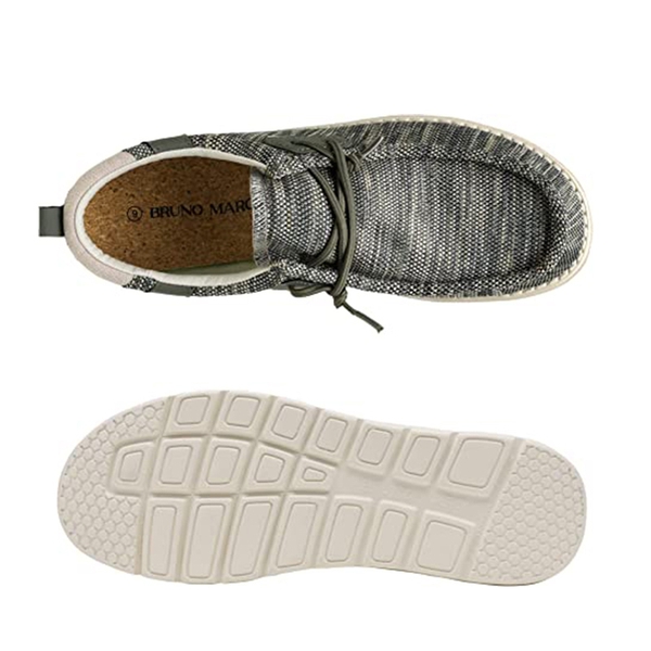 Men's Breathable Knitted Slip On Loafers - OLIVE GREEN - 3
