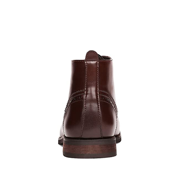 Men's Classic Cap Toe Oxford Ankle Boots - DARK BROWN - 5