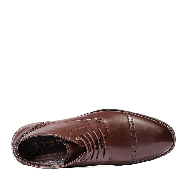 Men's Classic Cap Toe Oxford Ankle Boots - DARK BROWN - 3