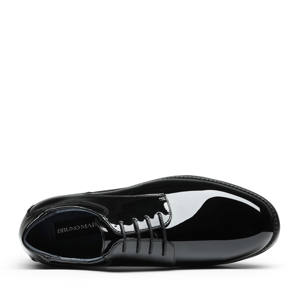 Men's Wide Synthetic Oxford Leather Dress Shoes - BLACK-PAT - 3