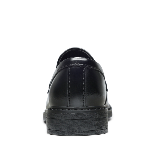 Boys' Classic Synthetic Leather Slip-On Loafers  - BLACK - 5