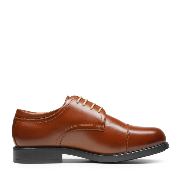 Men's Wide-Fit Cap Toe Oxford Shoes - BROWN - 2