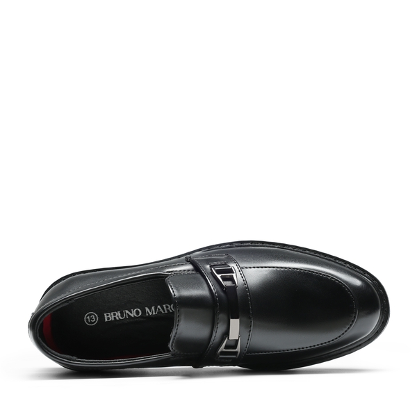 Boys' Classic Synthetic Leather Slip-On Loafers  - BLACK - 3