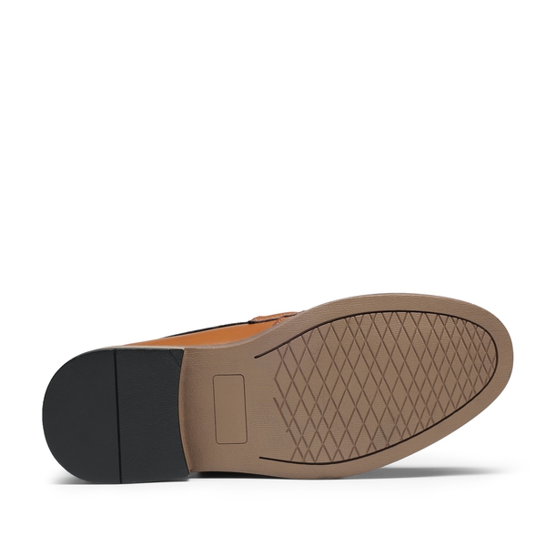 Boys' Classic Synthetic Leather Slip-On Loafers  - BROWN - 4