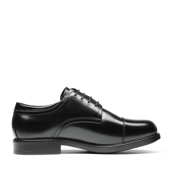 Men's Wide-Fit Cap Toe Oxford Shoes - BLACK - 2