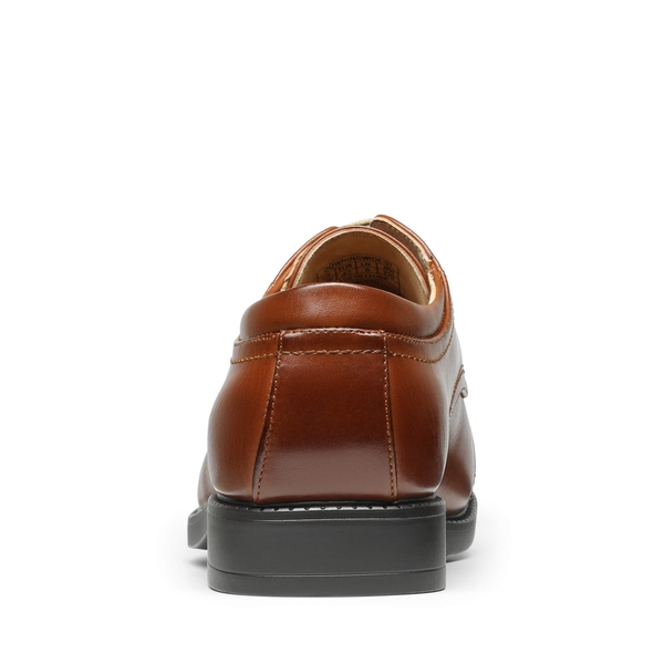 Men's Wide-Fit Cap Toe Oxford Shoes - BROWN - 5