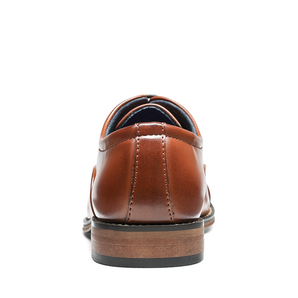 Boys' Handsome Cap Toe Dress Oxfords - BROWN - 4