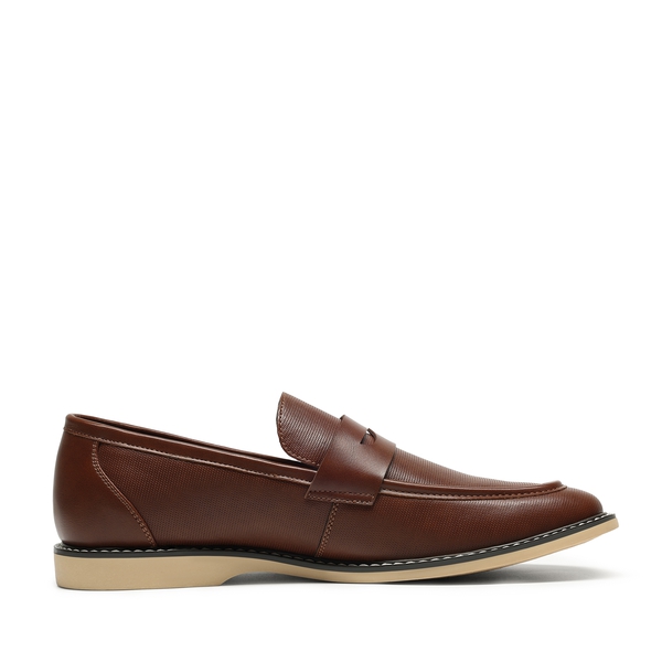 Men's Simple Dress Penny Loafers - BROWN - 2