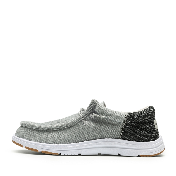 Men's Knitted Fabric Slip On Casual Loafers - GREY - 1