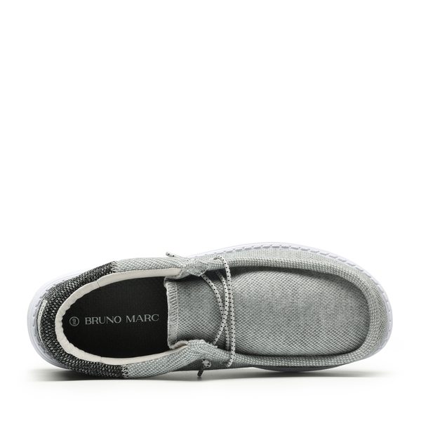 Men's Knitted Fabric Slip On Casual Loafers - GREY - 3