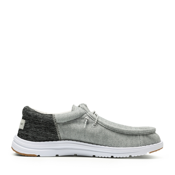 Men's Knitted Fabric Slip On Casual Loafers - GREY - 2
