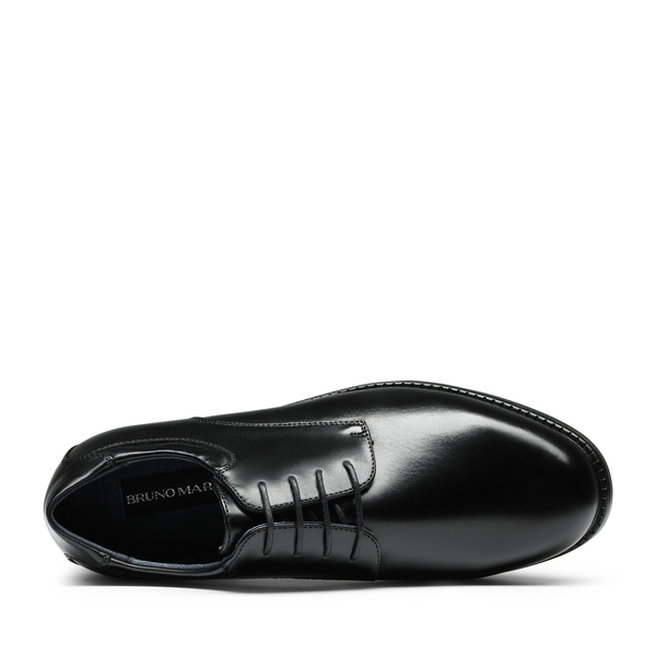 Men's Wide Synthetic Oxford Leather Dress Shoes - BLACK - 3