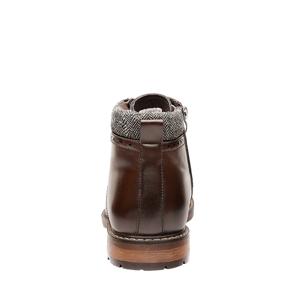 Men's Side Zipper Dress Ankle Boots - DARK BROWN - 4