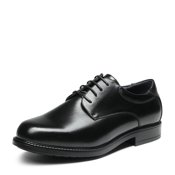 Men's Wide Synthetic Oxford Leather Dress Shoes - BLACK -  0