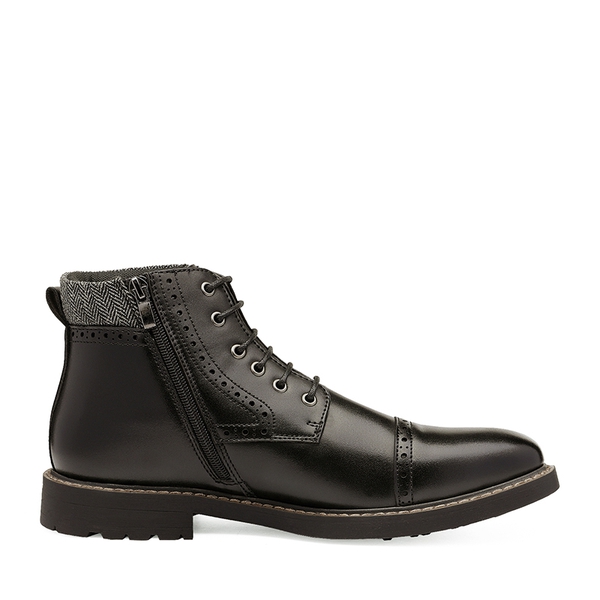Men's Side Zipper Dress Ankle Boots - BLACK - 2