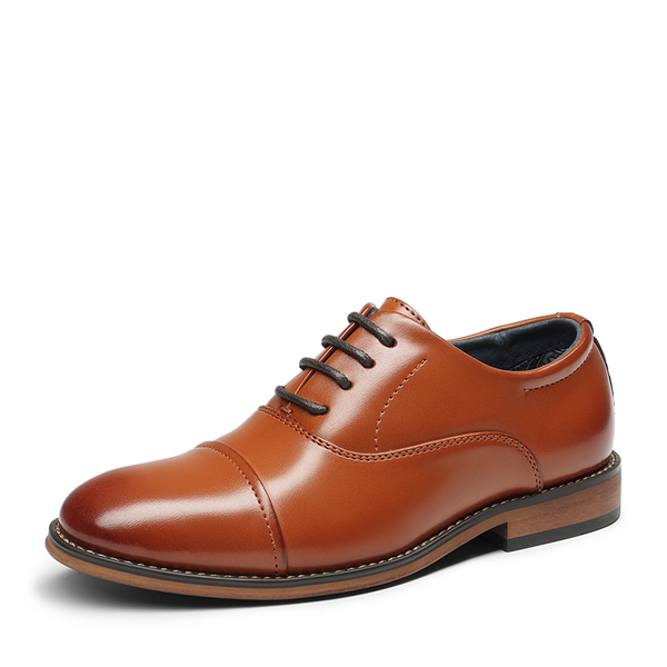 Boys' Handsome Cap Toe Dress Oxfords - BROWN -  0