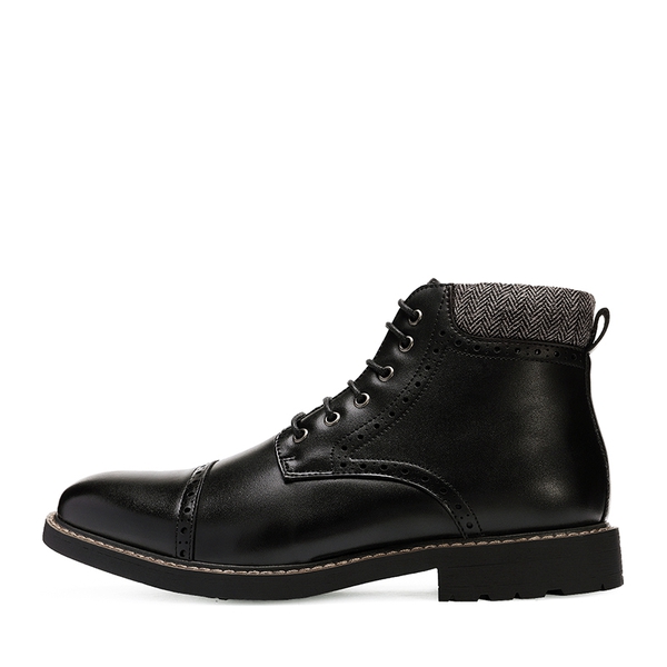 Men's Side Zipper Dress Ankle Boots - BLACK - 1