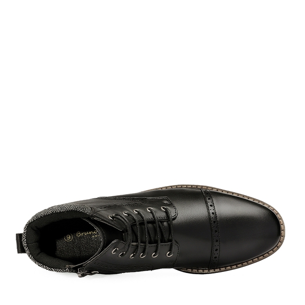 Men's Side Zipper Dress Ankle Boots - BLACK - 5