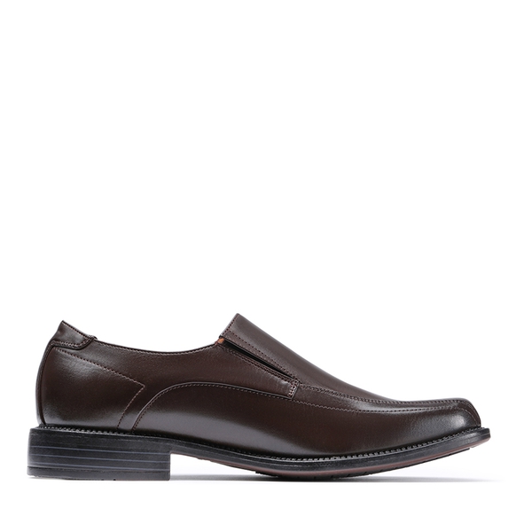 Men's Smart Square Toe Slip On Loafers - DARK BROWN - 2
