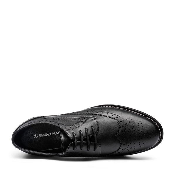Women's Sleek Wingtip Brogue Shoes - BLACK - 2