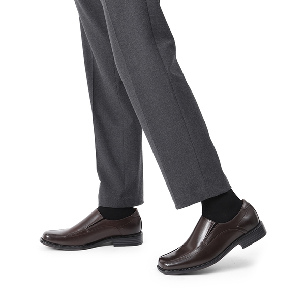 Men's Smart Square Toe Slip On Loafers - DARK BROWN - 6
