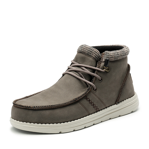 Men's Velvet-Lined Slip On Winter Boots - DARK-BROWN -  0