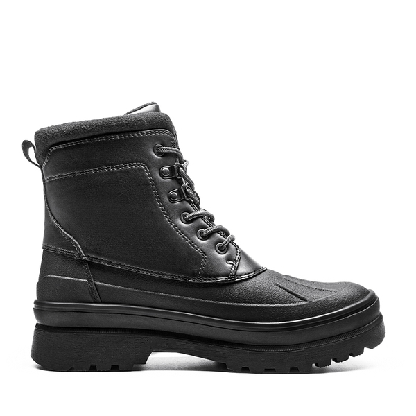 Men's Winter Insulated Fur Snow Boots - BLACK - 2