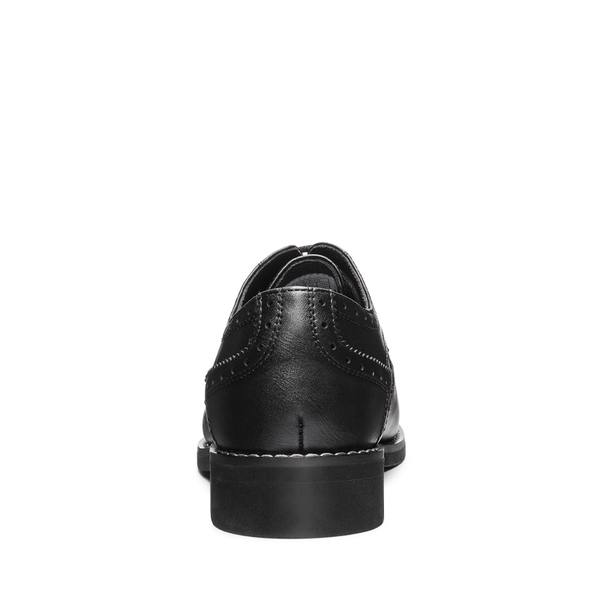 Women's Sleek Wingtip Brogue Shoes - BLACK - 4