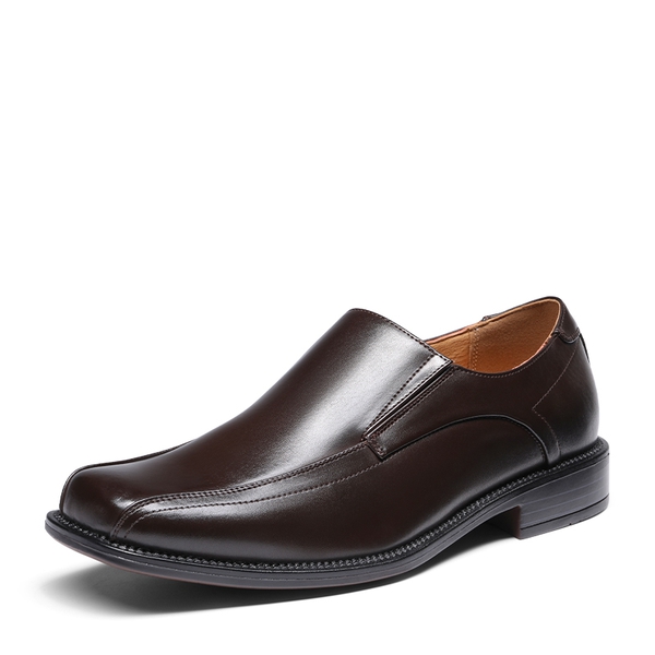 Men's Smart Square Toe Slip On Loafers - DARK BROWN -  0