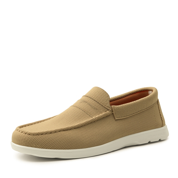 Men's Breathable Knitted Casual Slip On Shoes - KHAKI -  0