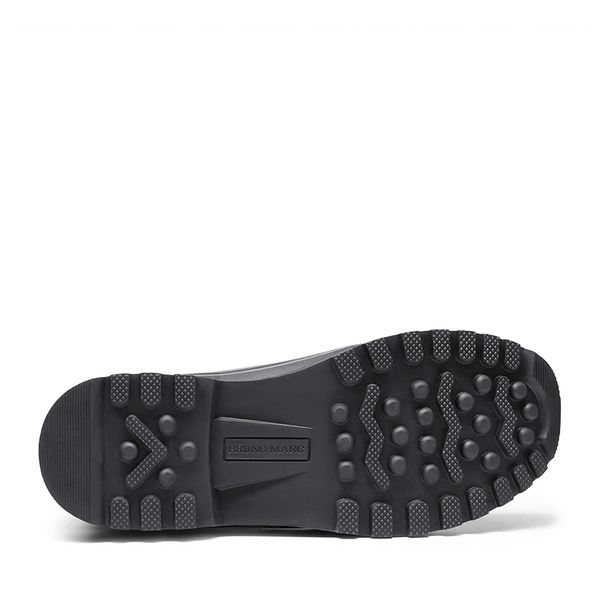Men's Winter Insulated Fur Snow Boots - BLACK - 4