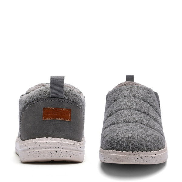 Men's Warm Faux Fur Slip-On Loafers - GREY - 4