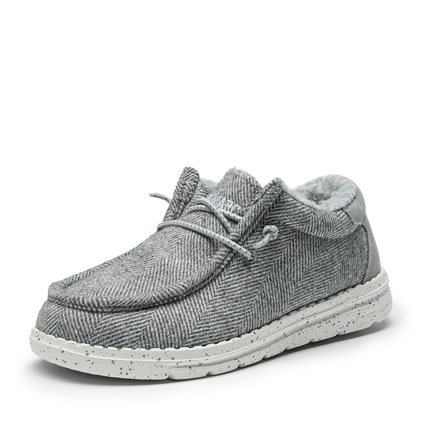 Kid's Winter Slip-On Fur Loafer - GREY -  0