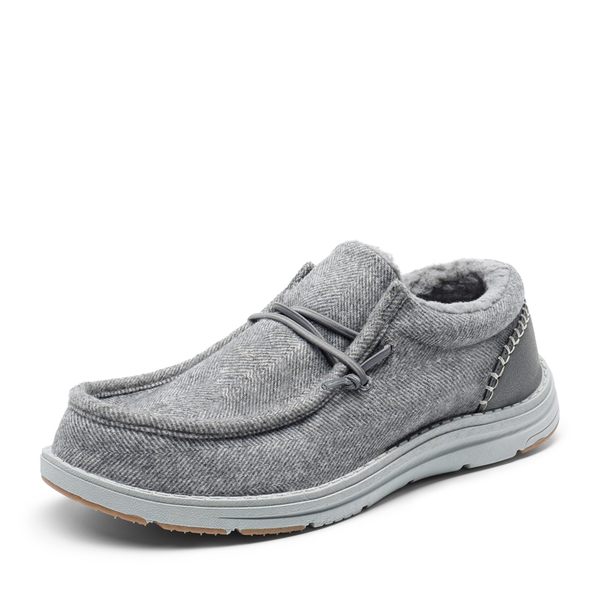 Men's Slip On Warm Loafers - GREY -  0