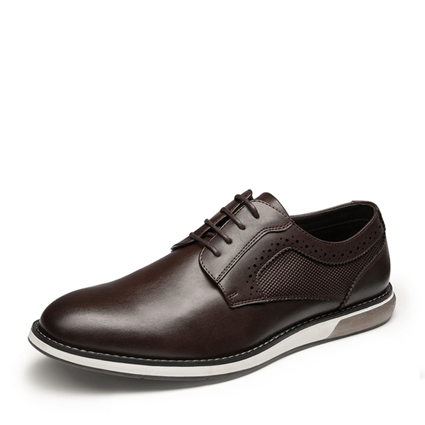 Men's Wide Fit Casual Dress Sneakers - DARK BROWN -  0