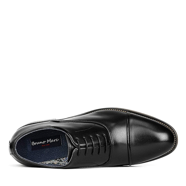 Men's Formal Wide-Fit Cap Toe Oxford Shoes - BLACK - 3