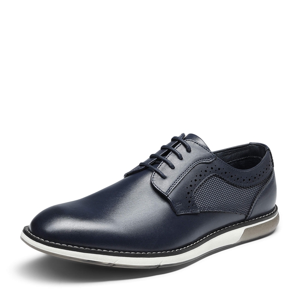 Men's Polished Plain Toe Oxford Dress Sneakers - BLUE -  0
