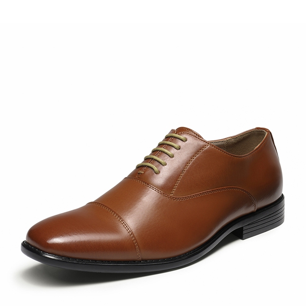 Men's Dress Cap Toe Lace Up Oxfords - BROWN -  0